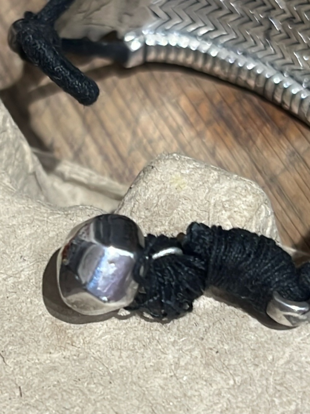 BUTTON breaking…Jaipur India silver braclet-sz large-8" - Picture 5 of 7